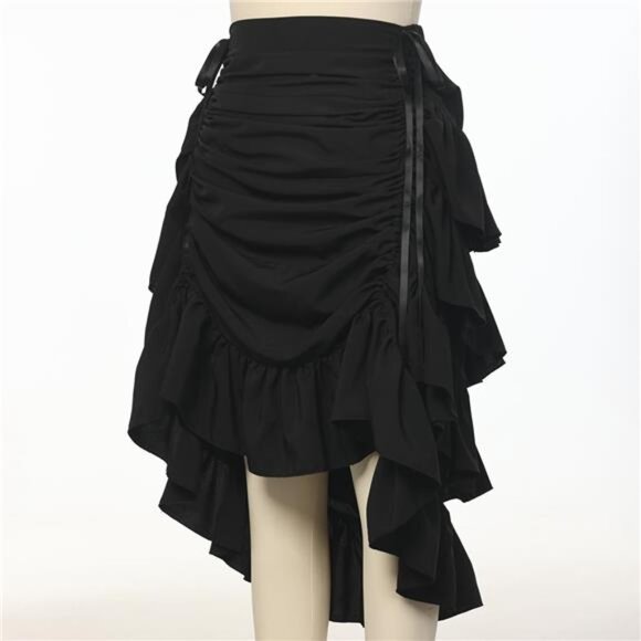 Women's Victorian Steampunk Skirt Costume Black2 - Picture 4 of 5